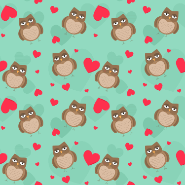 Owl Valentine's Day Background