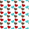 Red Brown and Turquoise Valentine Heart Background