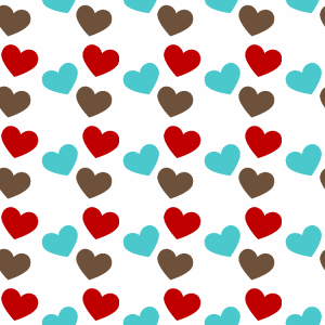 Red Brown and Turquoise Valentine Heart Background