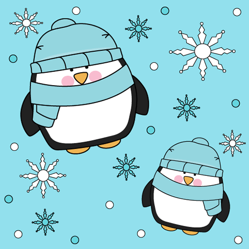 Winter Penguin Background