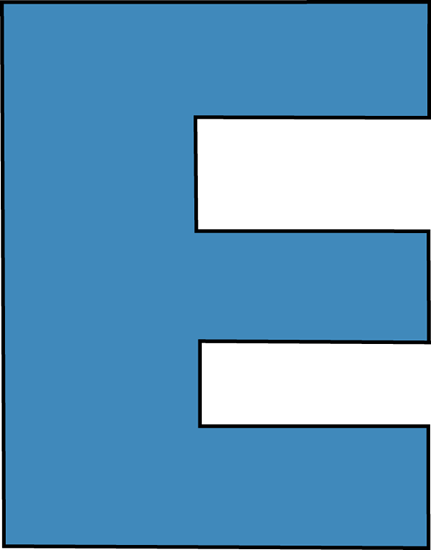 Blue Alphabet Letter E