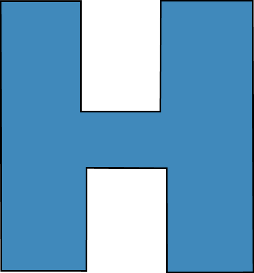 Blue Alphabet Letter H Clip Art - Blue Alphabet Letter H Image