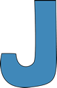 Blue Alphabet Letter J