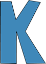 Blue Alphabet Letter K