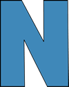 Blue Alphabet Letter N