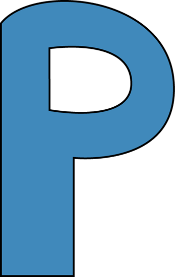 Blue Alphabet Letter P