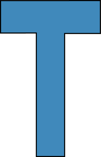 Blue Alphabet Letter T