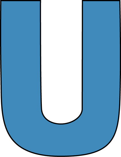 Blue Alphabet Letter U