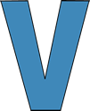 Blue Alphabet Letter V