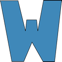 Blue Alphabet Letter W