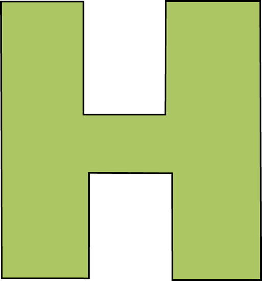 Green Letter H Clip Art - Green Letter H Image