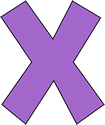 Purple Letter X
