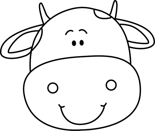 Black and White Cow Head