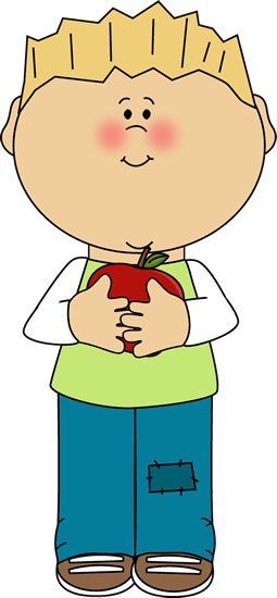 Boy Holding an Apple