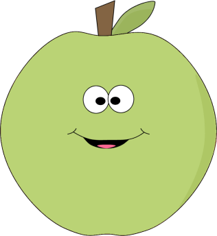 Green Happy Face Apple