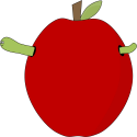 Red Apple and Worm