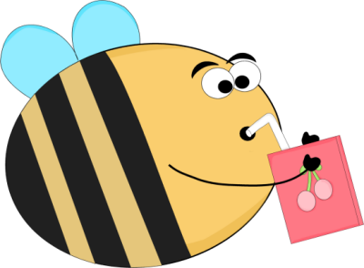 Funny Bee Drinking Juice Box