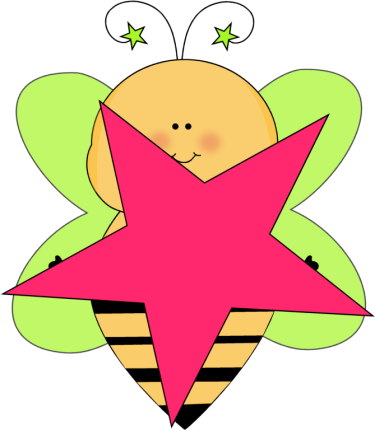 Green Star Bee with a Pink Star