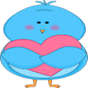 Blue Bird Hugging a Heart