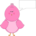 Pink Bird with a Blank Square Callout