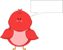 Red Bird with a Blank Square Callout