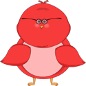 Red Bird Wearing Glasses