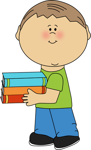 Little Boy Carrying School Books
