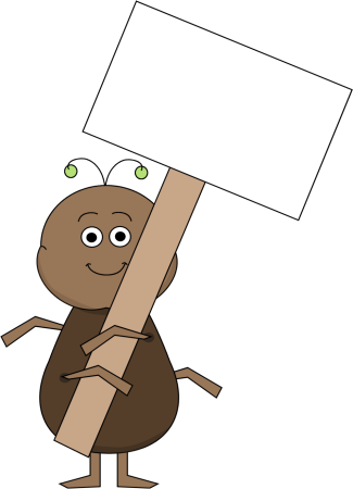 Ant with a Blank Sign