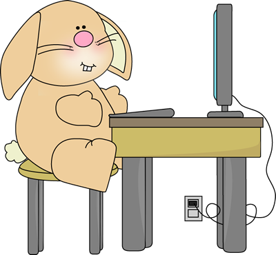 Bunny Using Computer