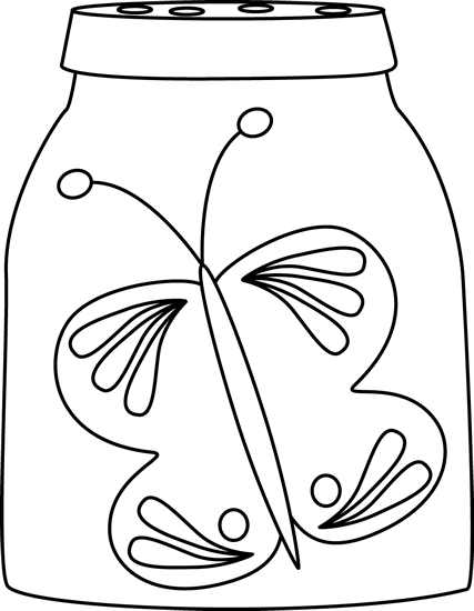 Black and White Butterfly in a Jar