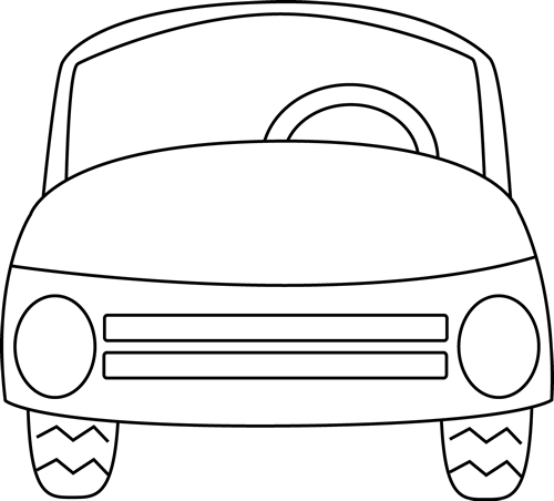 car black and white clipart