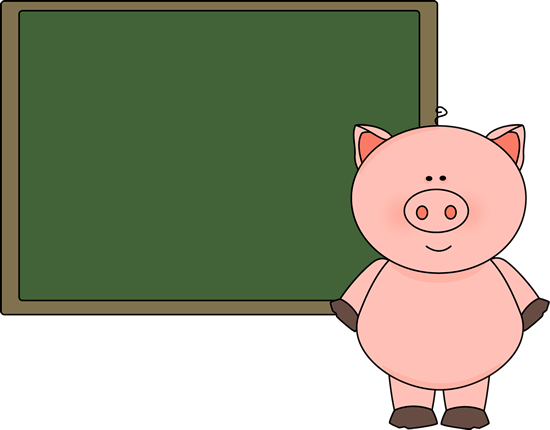 Pig and Chalkboard