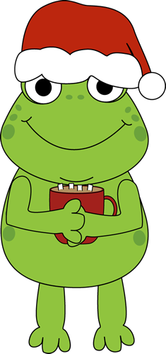 Christmas Frog Drinking Cocoa