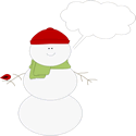 Christmas Snowman Callout Clip Art