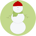 Christmas Snowman Label Clipart Image