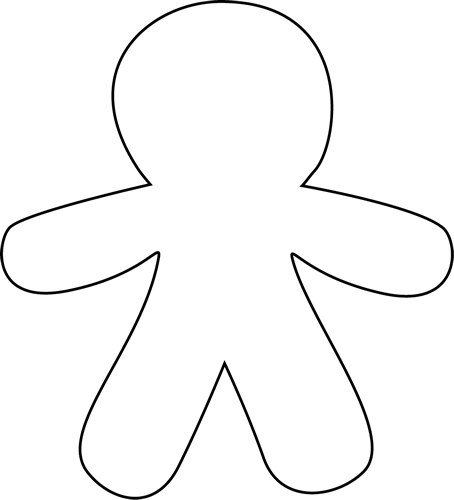 Black and White Blank Gingerbread Man