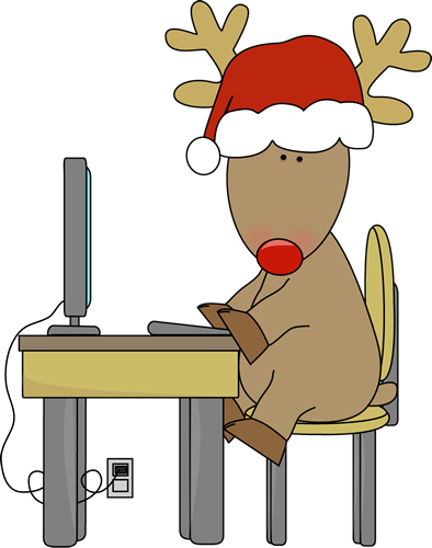 Reindeer Using a Computer