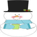 Snowman Drinking Hot Cocoa