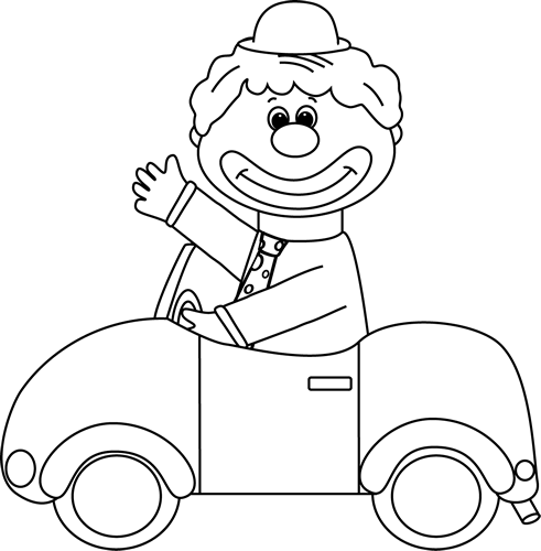 ringmaster clipart black and white car