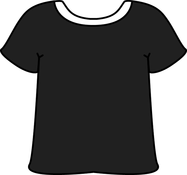 Black Tshirt with White Collar with White Collar