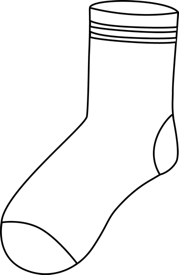 Black and White Crew Sock Clip Art