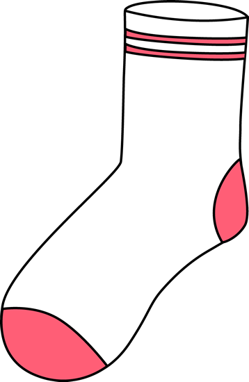 Pink and White Sock Clip Art