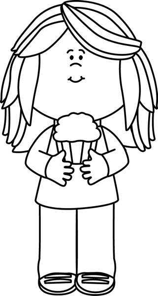 Black & White Girl Holding a Cupcake
