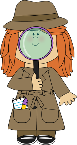 Girl Detective with Magnifying Glass
