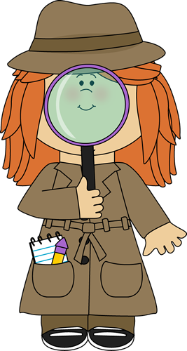 magnifying glass detective girl