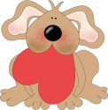 Dog Holding a Heart