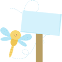 Dragonfly with Blank Sign