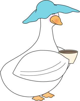Duck Drinking Cup of Coffee