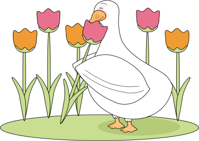 Duck Smelling Flower