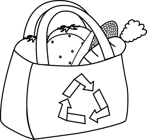 Black and White Eco Friendly Grocery Bag